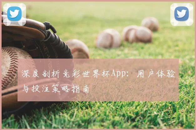 深度剖析竞彩世界杯App：用户体验与投注策略指南